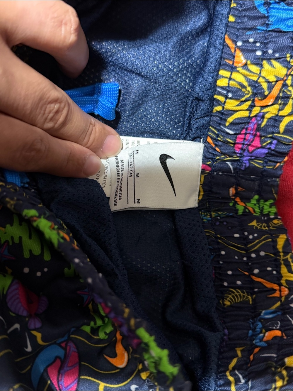 Nike Boys' Navy Swim Shorts with Multicolor Tropical Print